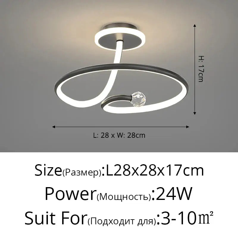 Black Crystal LED Ring Light