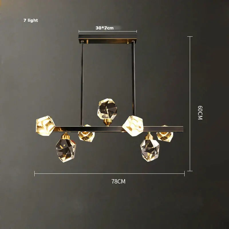 Black Crystal Copper Chandelier