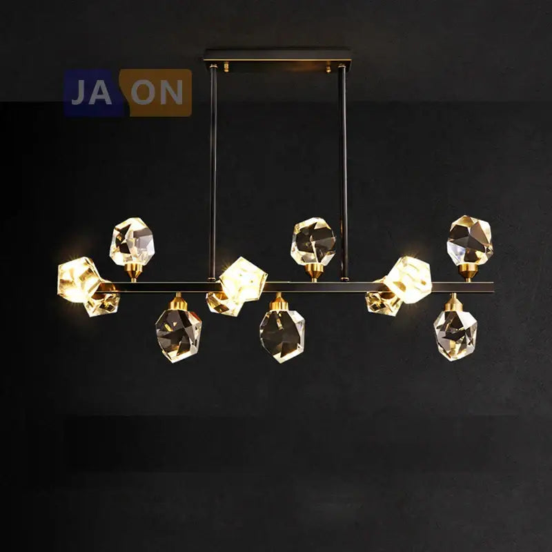 Black Crystal Copper Chandelier
