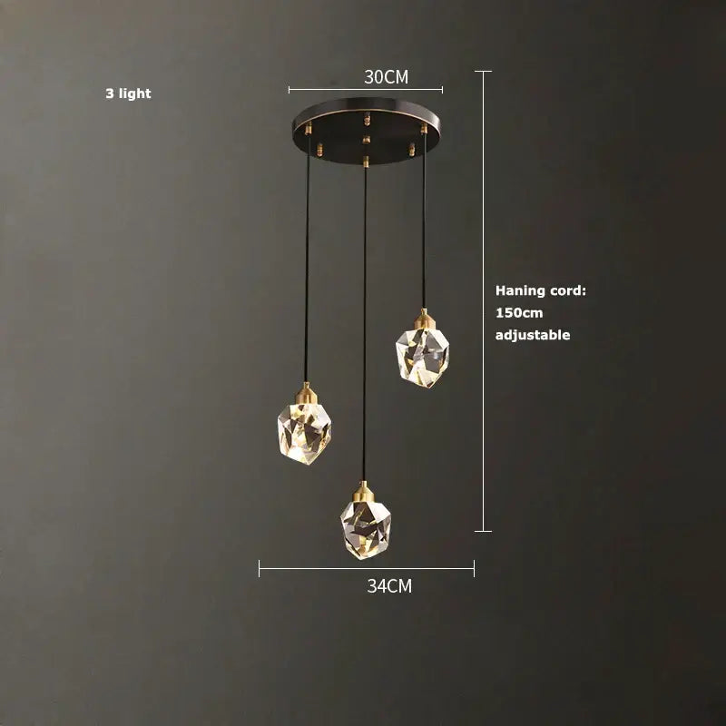 Black Crystal Copper Chandelier