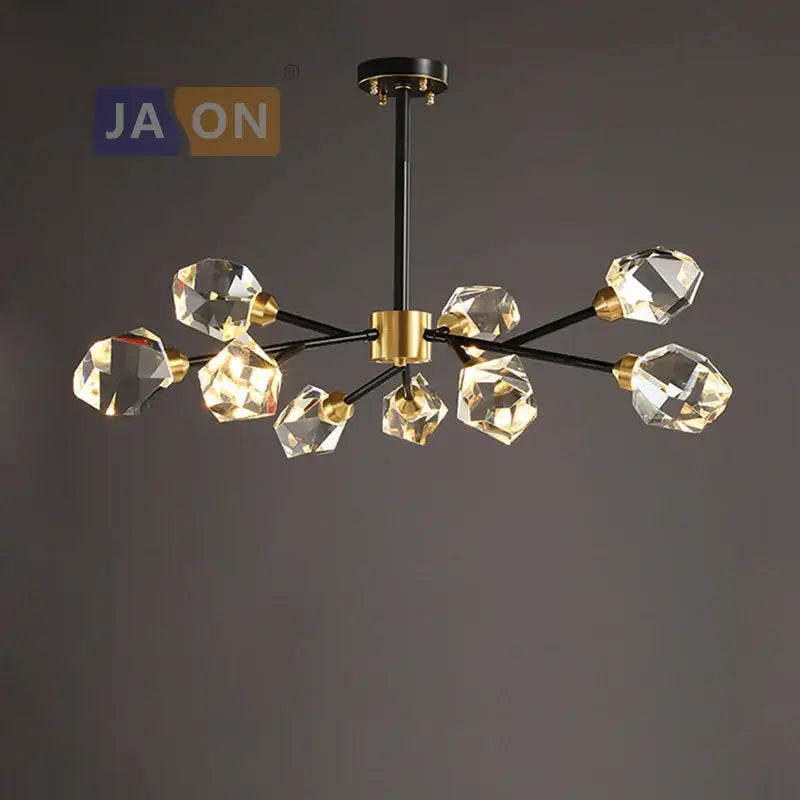 Black Crystal Art Deco Chandelier