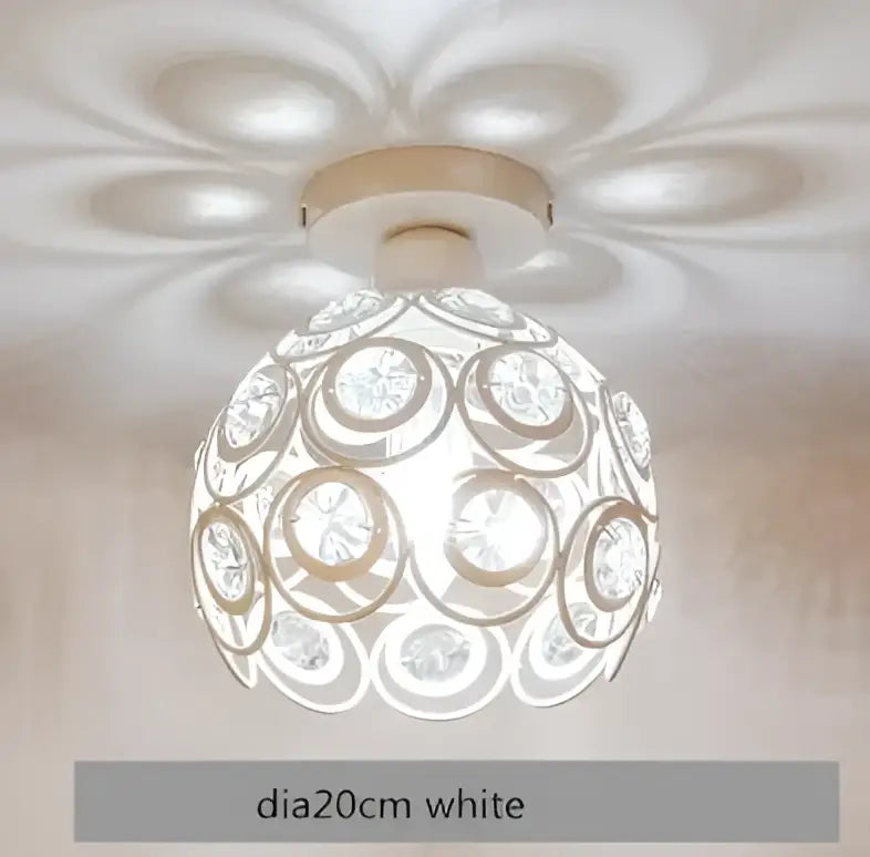Black Crystal Ceiling Light Hollow-Carved Design