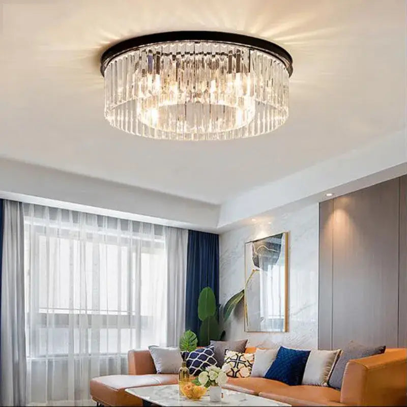 Black Crystal Living Room Light