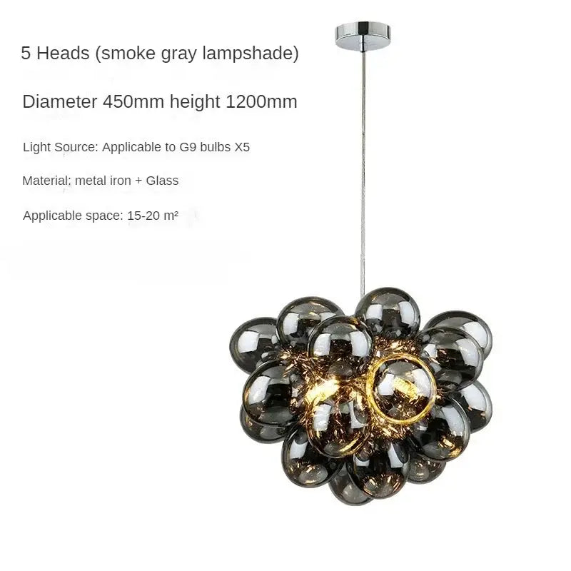 Black Crystal Grape Chandelier