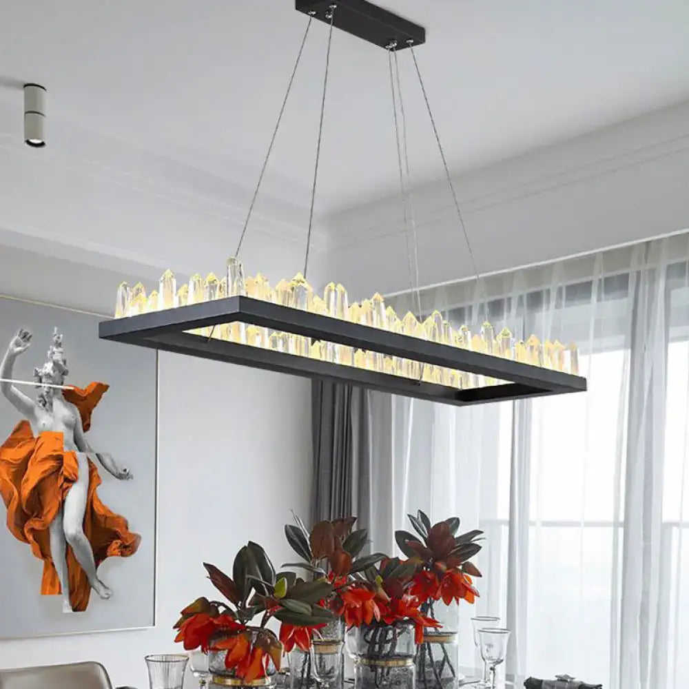 Black Crystal LED Chandelier