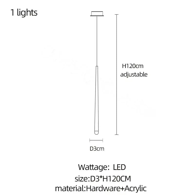 Black Crystal LED Pendant Light