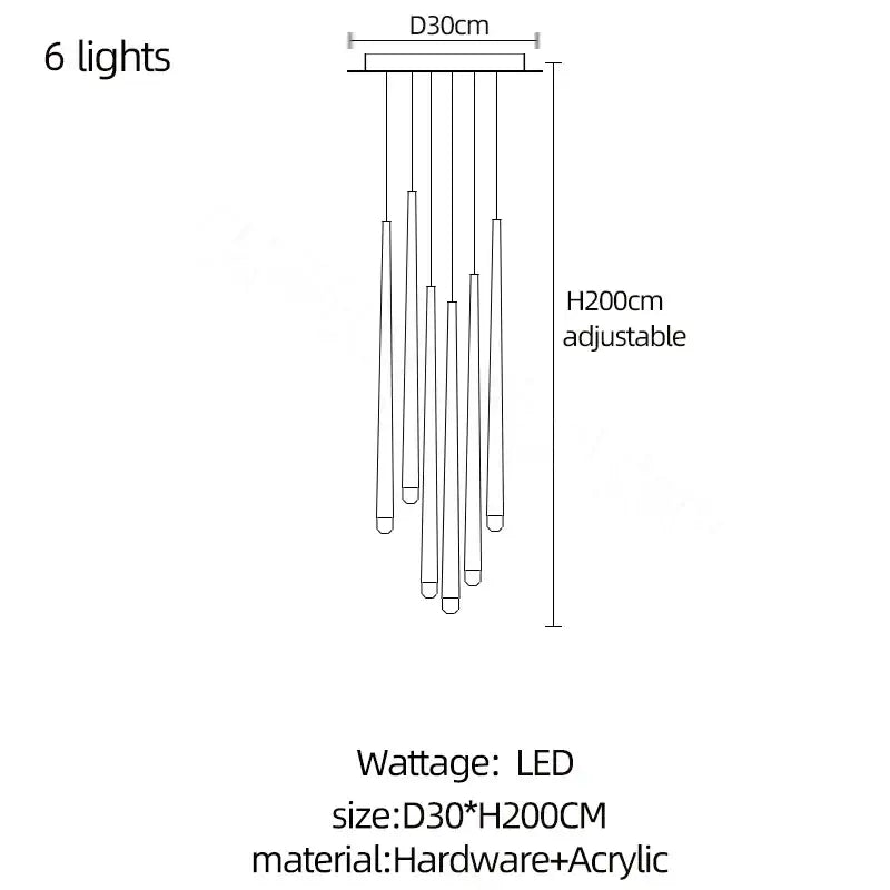 Black Crystal LED Pendant Light