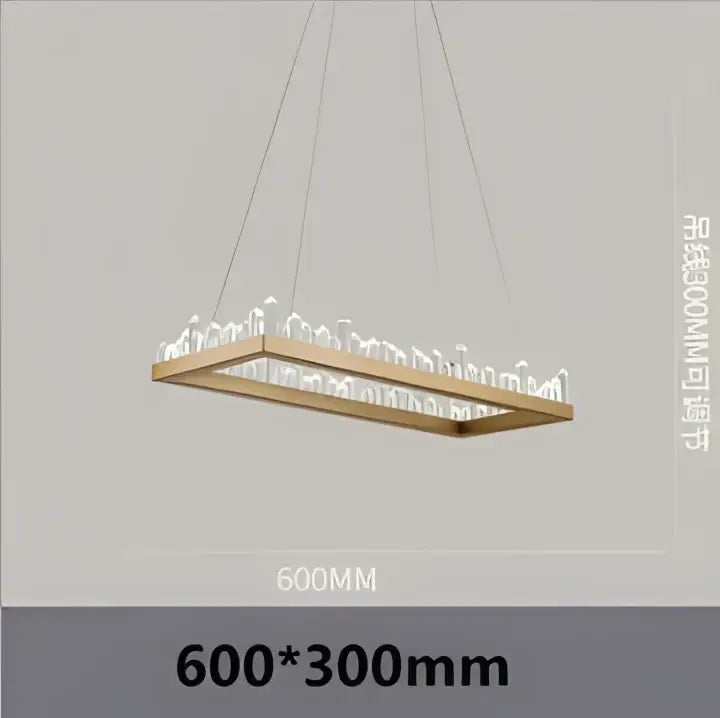 Black Crystal 80cm Pendant Light