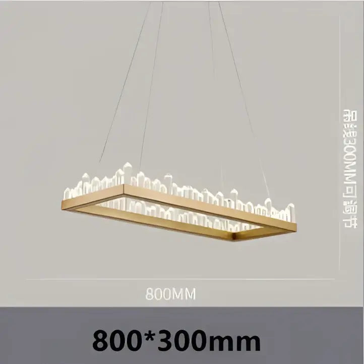 Black Crystal 80cm Pendant Light