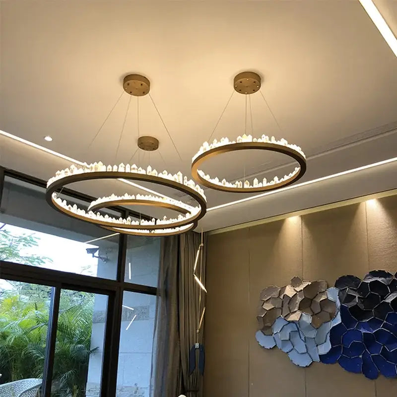 Black Crystal 80cm Pendant Light