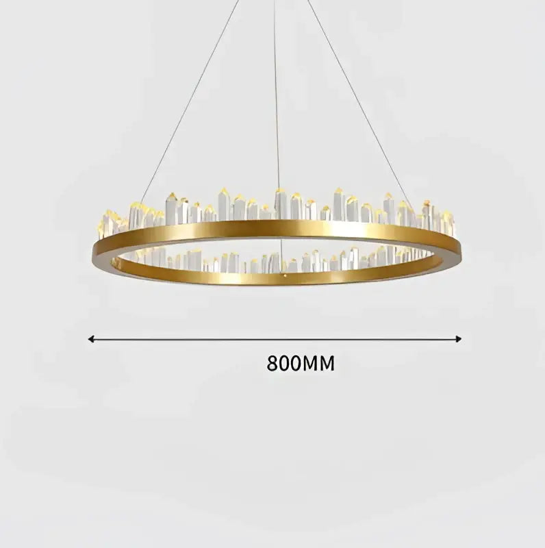 Black Crystal 80cm Pendant Light