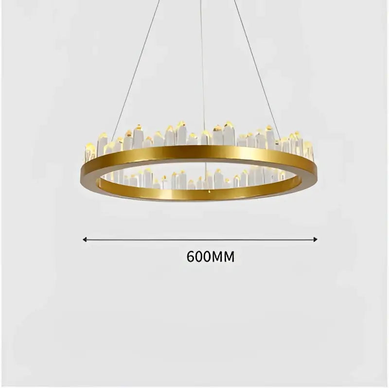 Black Crystal 80cm Pendant Light