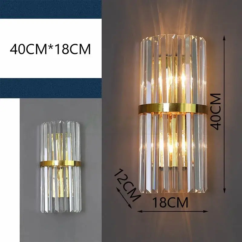 Black Glass 40cm Wall Sconce
