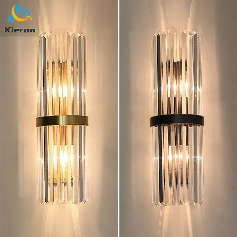 Black Glass 40cm Wall Sconce