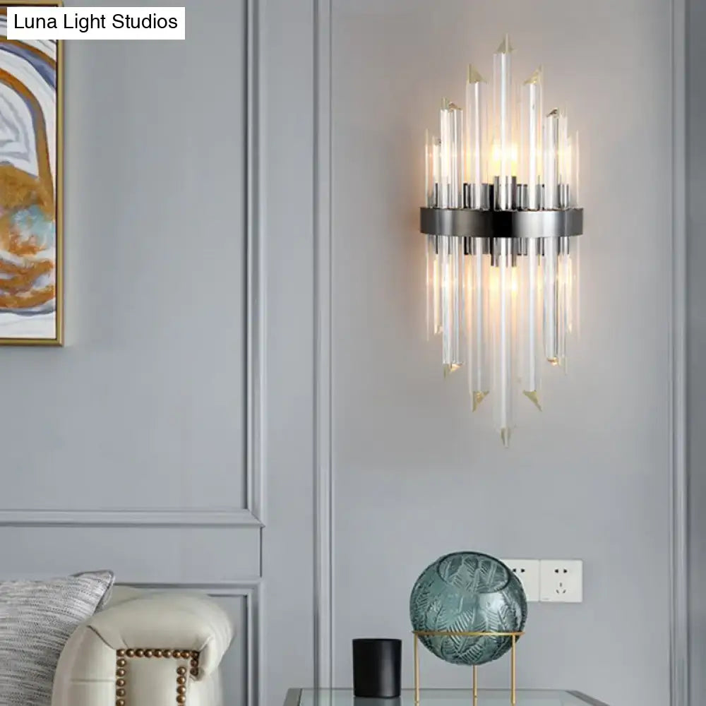 Black Crystal Mini Wall Lamp