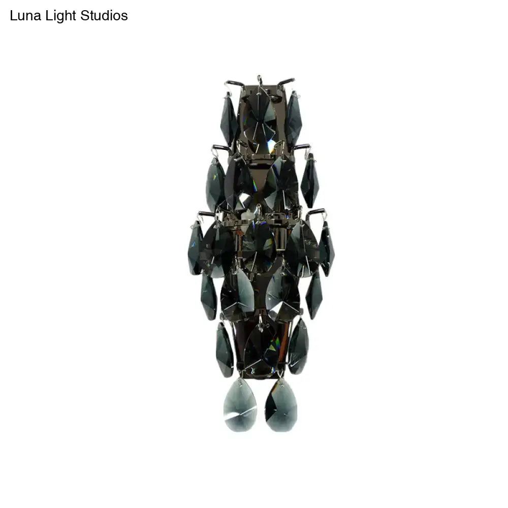 Black Crystal Gem Tiered Sconce