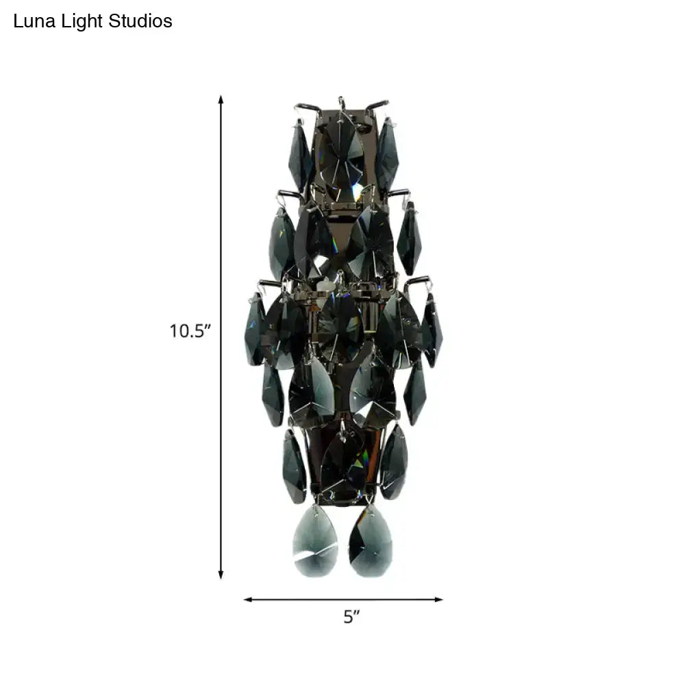 Black Crystal Gem Tiered Sconce