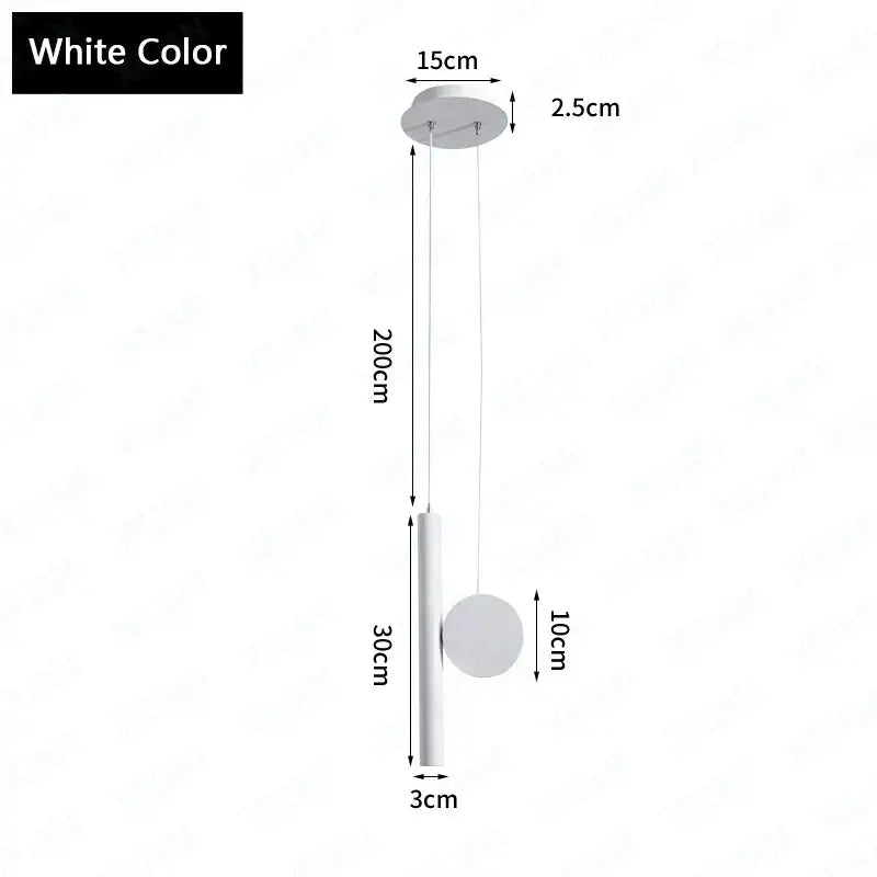 Black Cylindrical LED Pendant Lamp for Dining