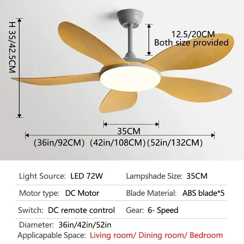 Black Walnut Ceiling Fan Light