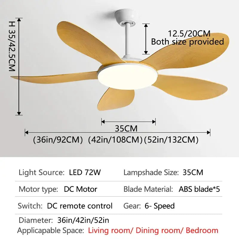Black Walnut Ceiling Fan Light