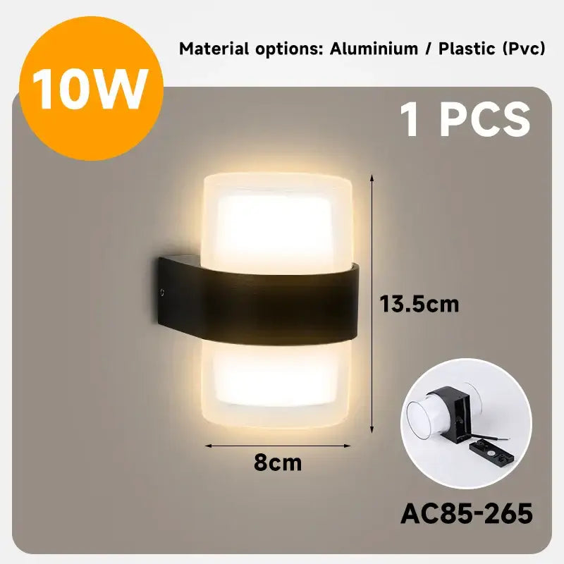 Black Dome LED Wall Light