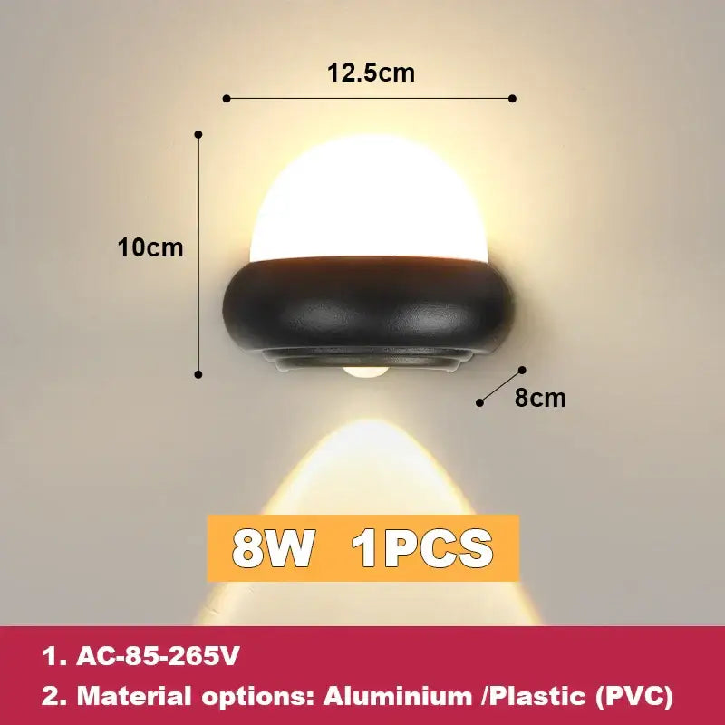 Black Dome LED Wall Light
