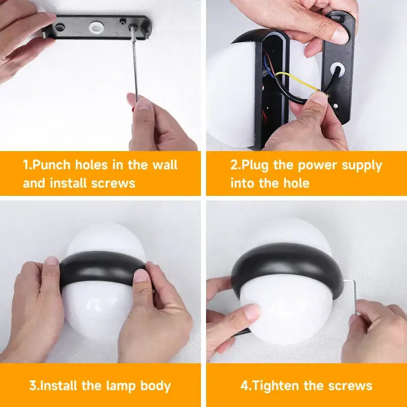 Black Dome LED Wall Light