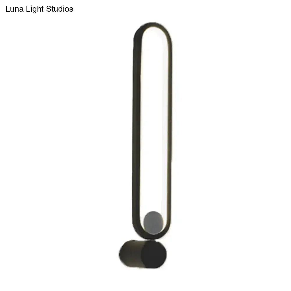 Black Elliptical LED Sconce