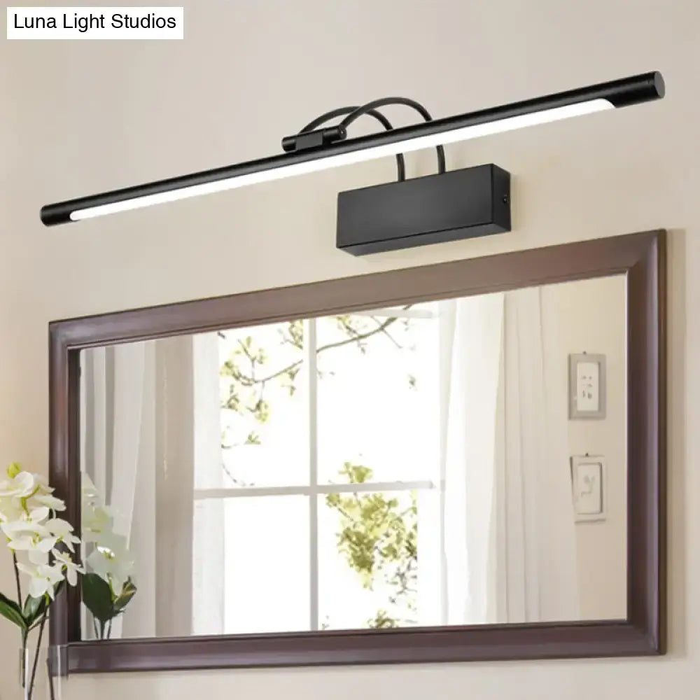 Black LED Wall Light Tubular Metal Design