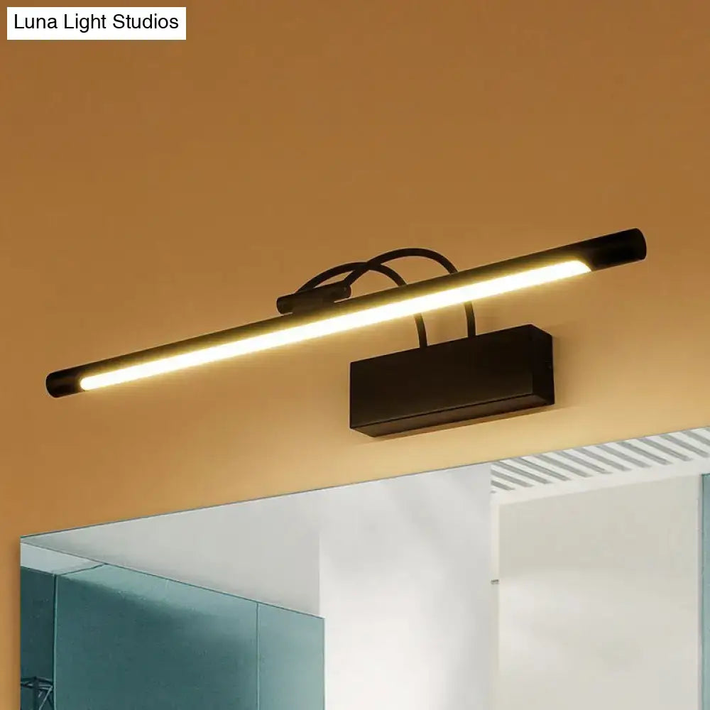 Black LED Wall Light Tubular Metal Design