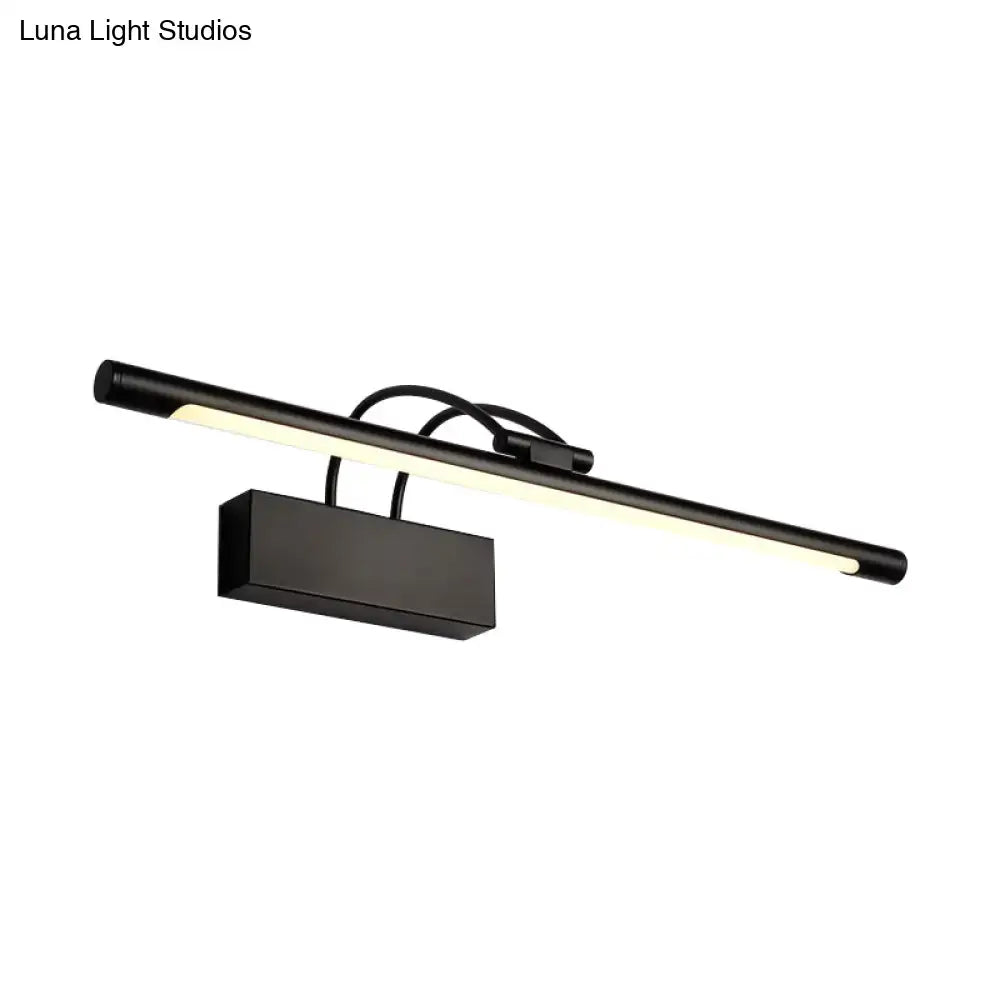 Black LED Wall Light Tubular Metal Design
