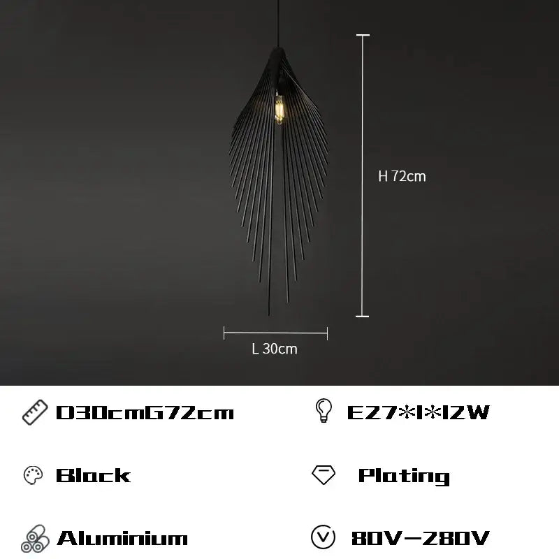 Black Wing Pendant Light
