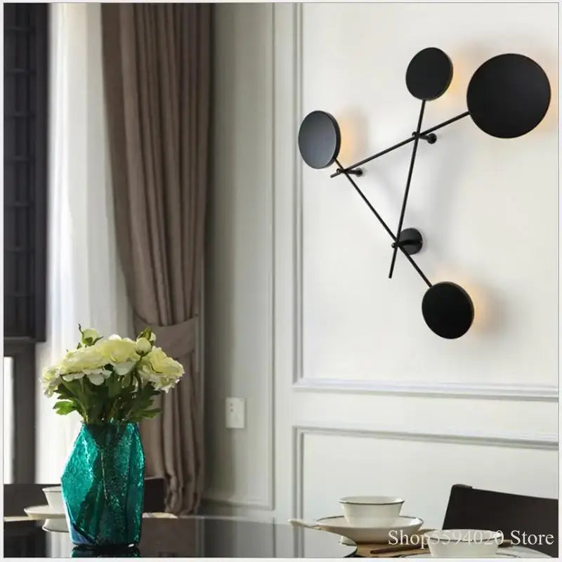 Black Iron Nordic Living Room Wall Sconce