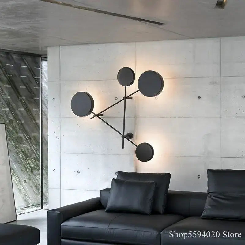 Black Iron Nordic Living Room Wall Sconce