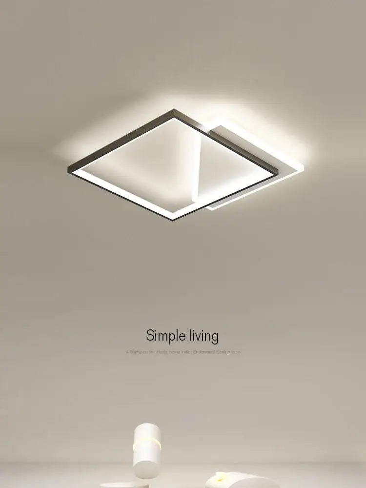 Black LED Geometric Bedroom Ceiling Lamp