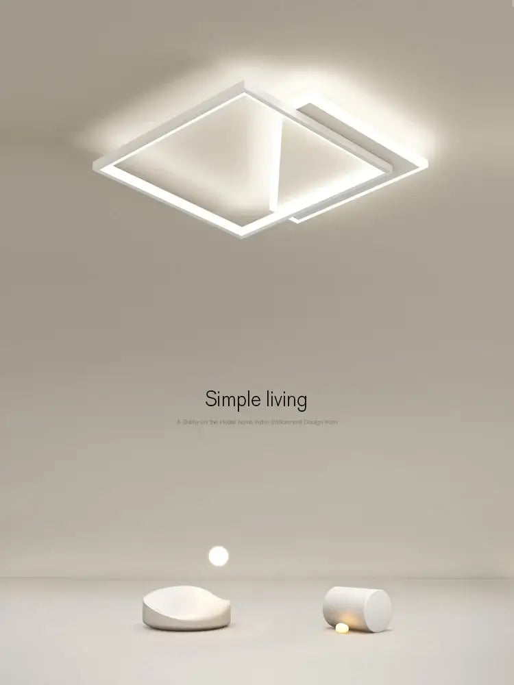 Black LED Geometric Bedroom Ceiling Lamp
