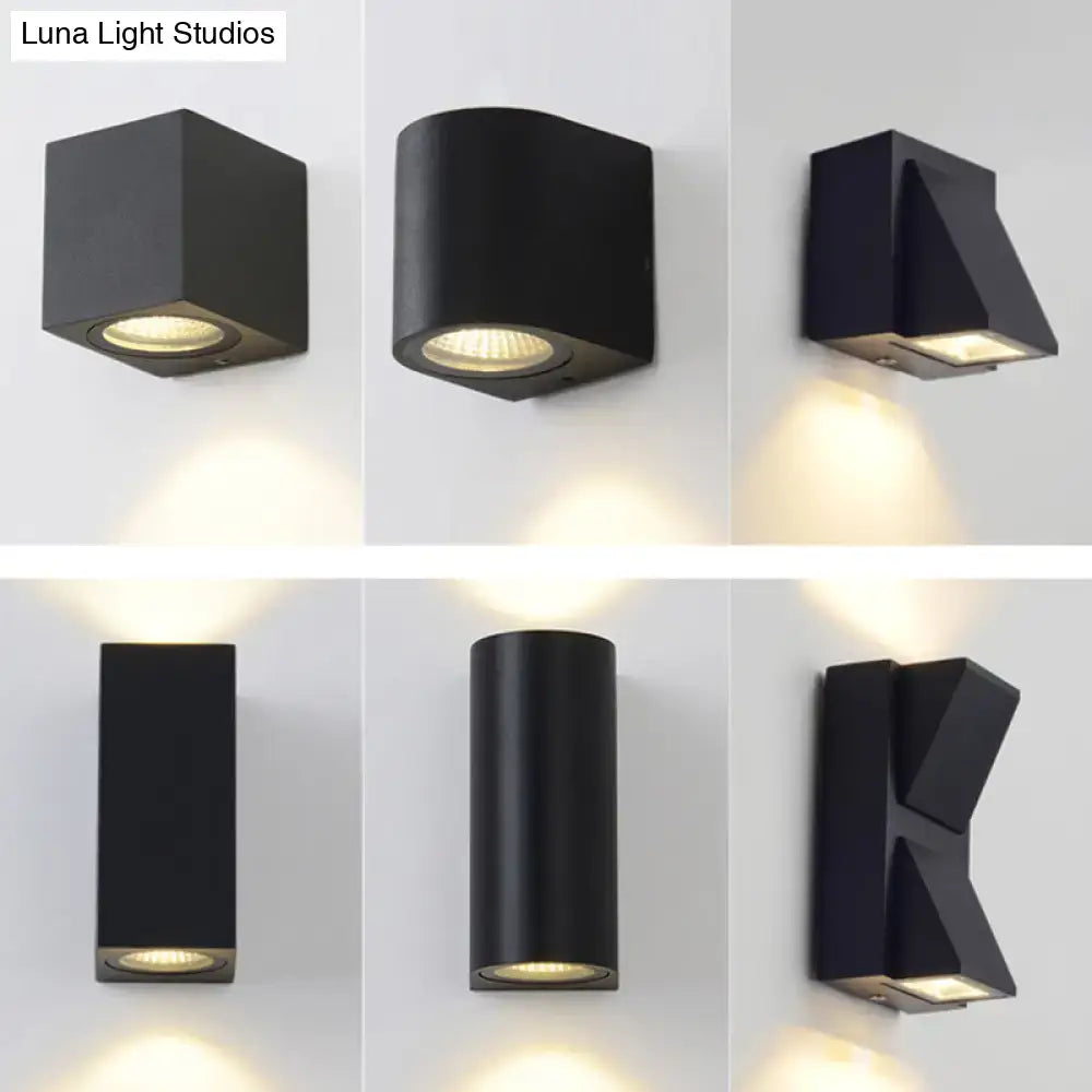 Black Outdoor Patio Two-Light Wall Sconce