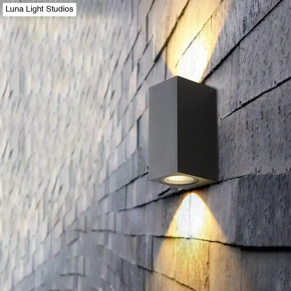 Black Outdoor Patio Two-Light Wall Sconce
