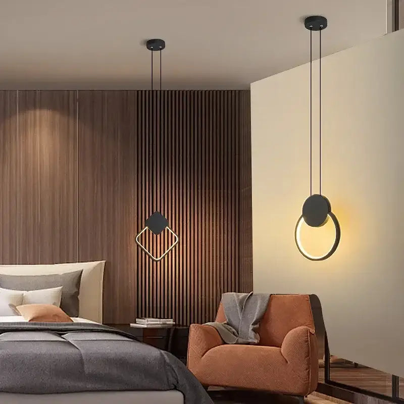 Black Geometric Living Room Pendant Light