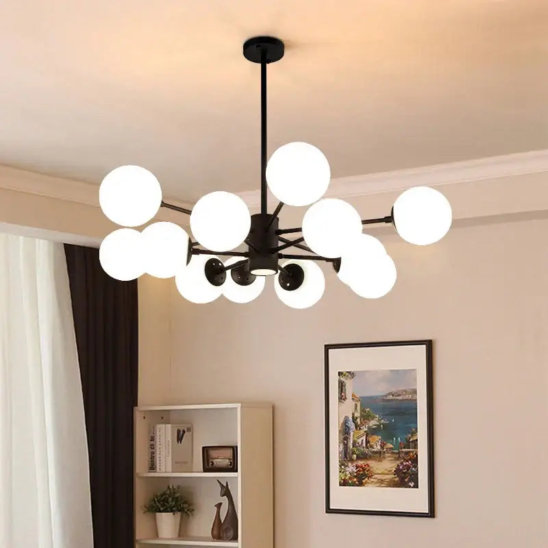 Amber Glass Ball LED Chandelier