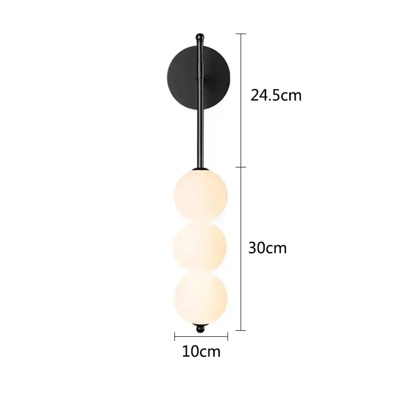 Gold Glass 4-Head Living Room Wall Sconce