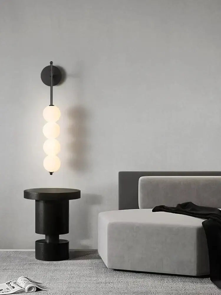 Gold Glass 4-Head Living Room Wall Sconce