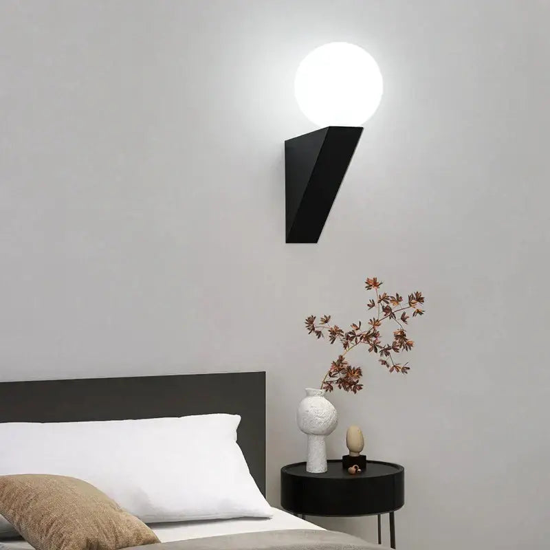 Black Glass Bedroom Wall Sconce