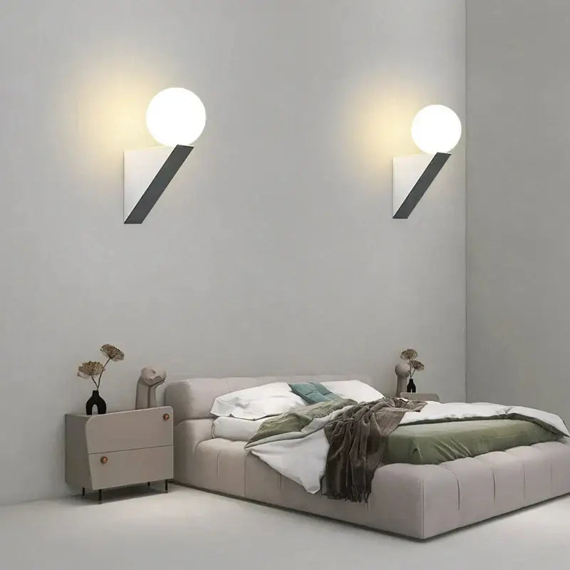 Black Glass Bedroom Wall Sconce