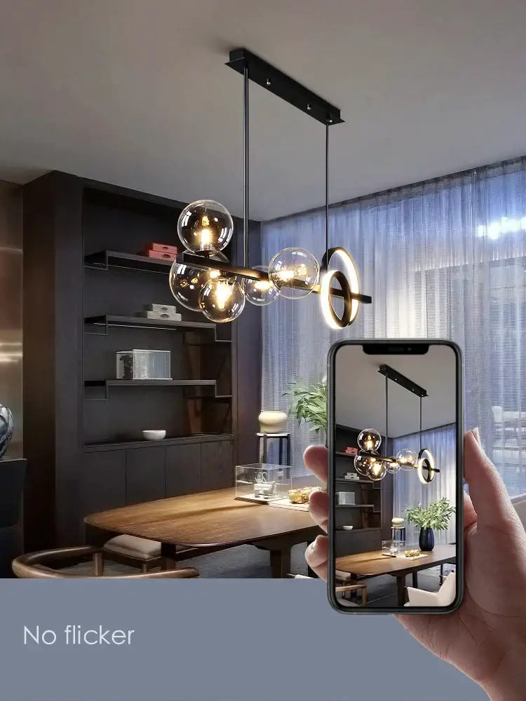 Smoky Gray Glass Chandelier