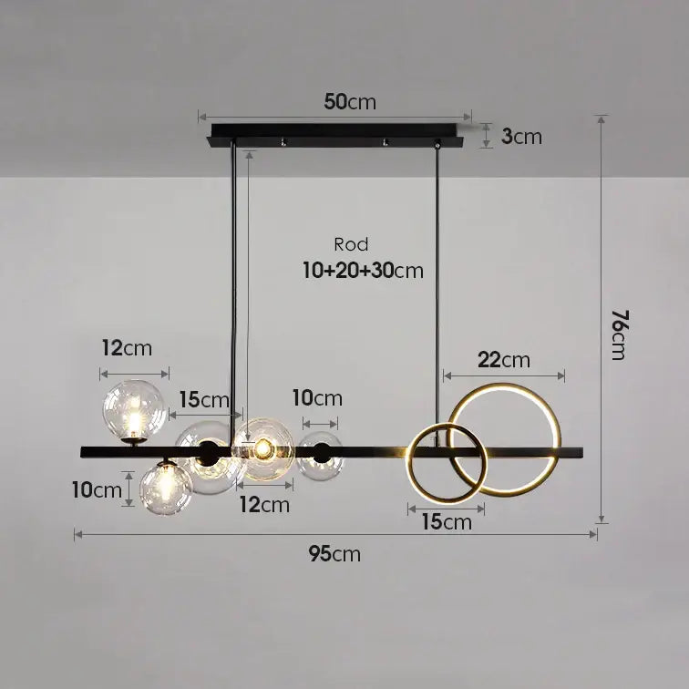 Smoky Gray Glass Chandelier