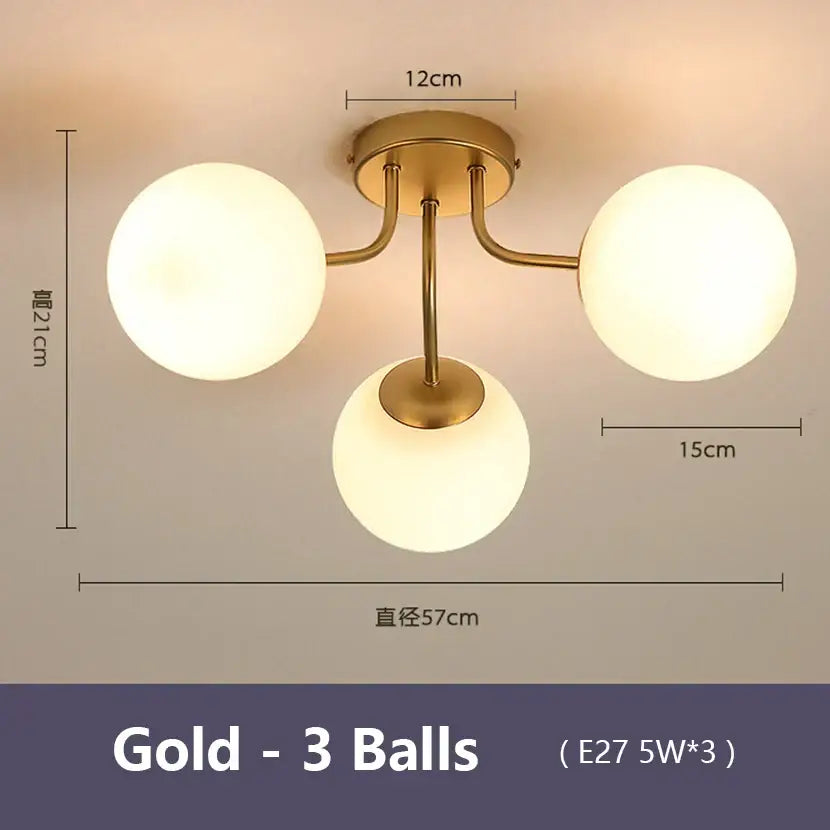 Gold Glass Bubble Ceiling Light