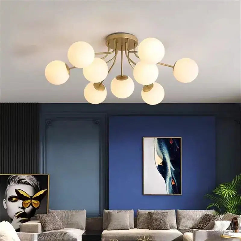 Gold Glass Bubble Ceiling Light