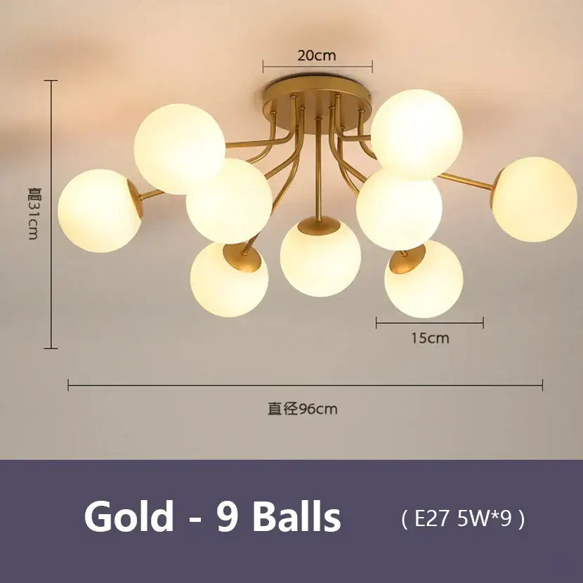 Gold Glass Bubble Ceiling Light