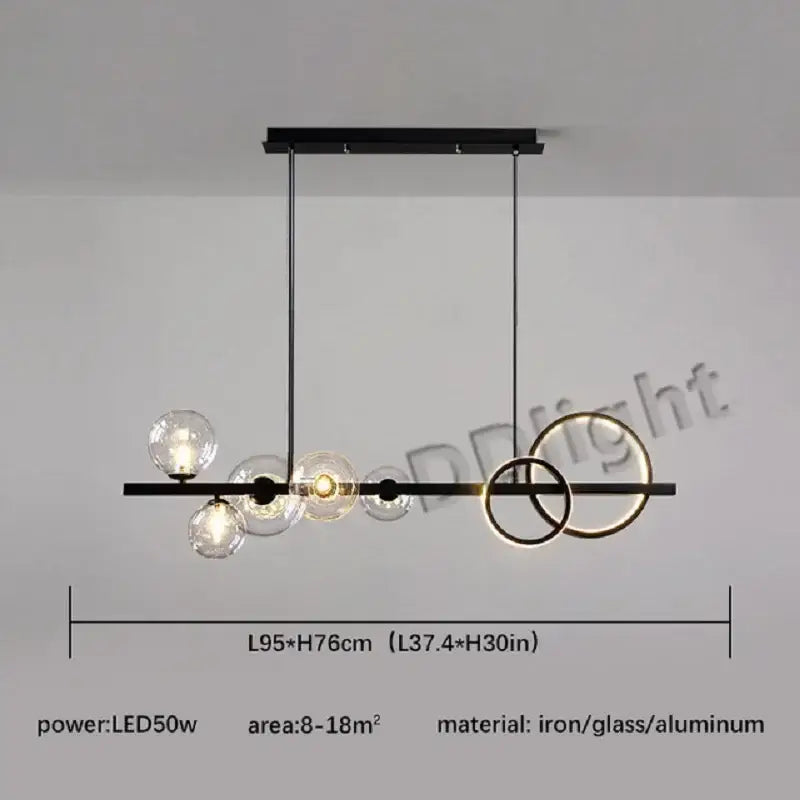 Warm White Glass Chandelier